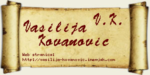 Vasilija Kovanović vizit kartica